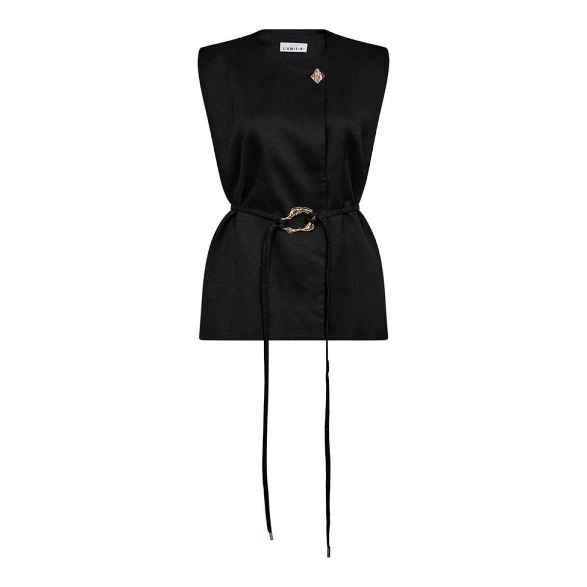 X Buckle vest black Haute L'Amitie - Afbeelding 3