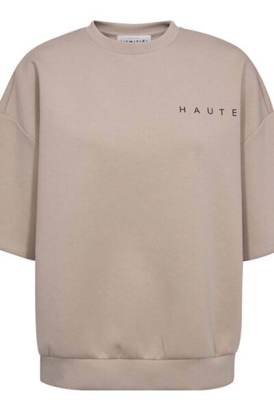 Maxi split sslogo sweat beige Haute L’Amitie