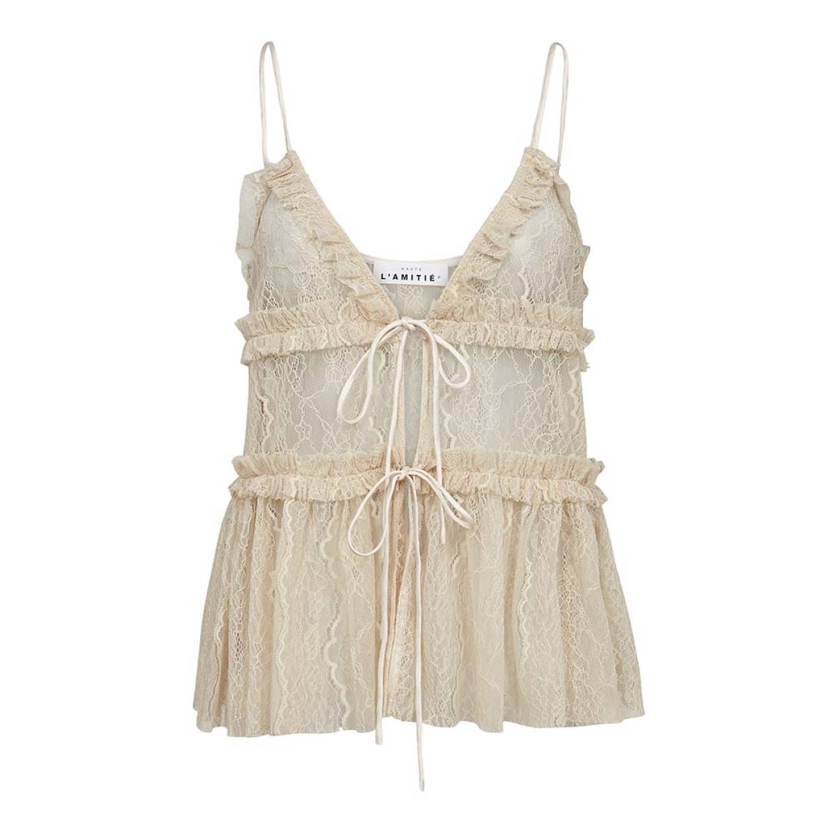 New lace tie top seashell Haute L'Amitie - Afbeelding 2