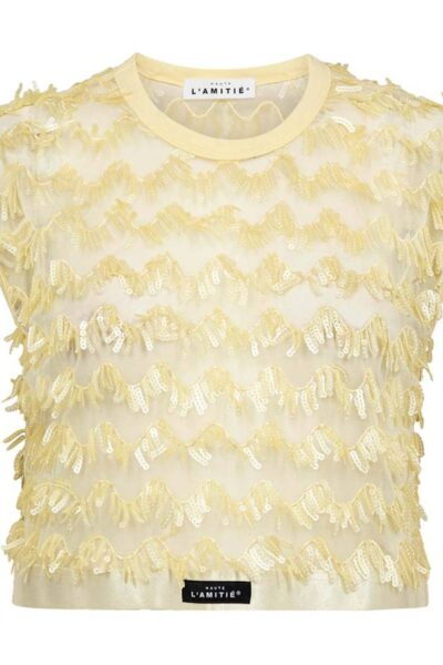 Limone crop top pale yellow Haute L’Amitie