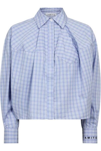 Sophie check shirt pale blue Haute L’Amitie