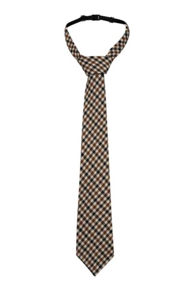 Check tie mocca/black Haute L’Amitie