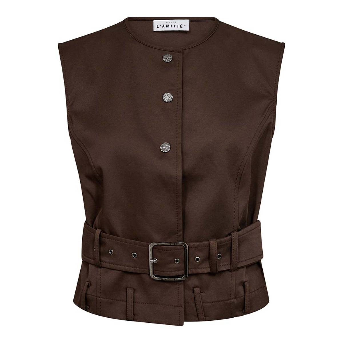 Rabi belt vest mocca Haute L'Amitie - Afbeelding 3