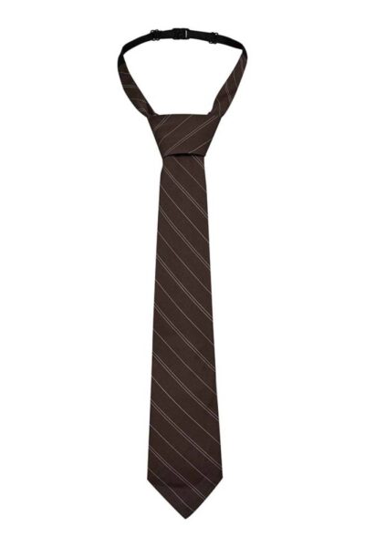 Mocca pin stripe tie Haute L’Amitie