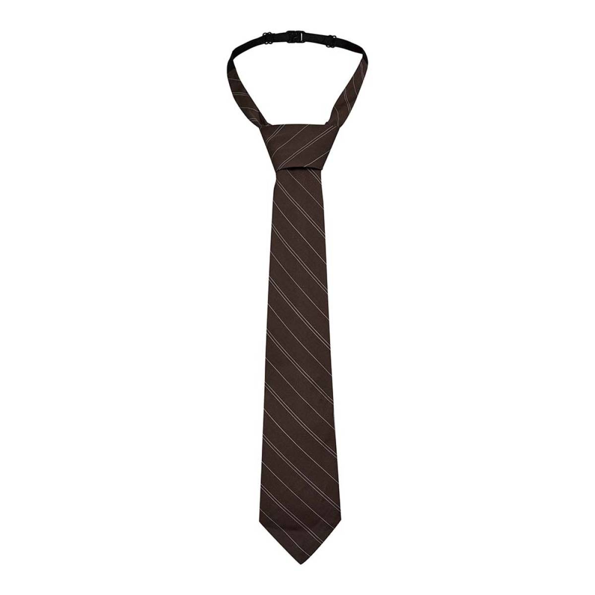 Mocca pin stripe tie Haute L'Amitie - Afbeelding 2