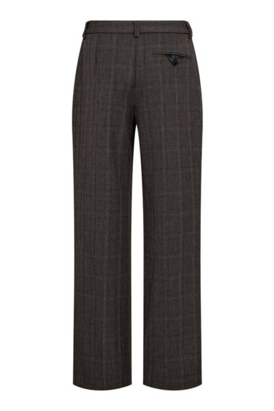Check fit plain tall pant mocca Haute L’Amitie