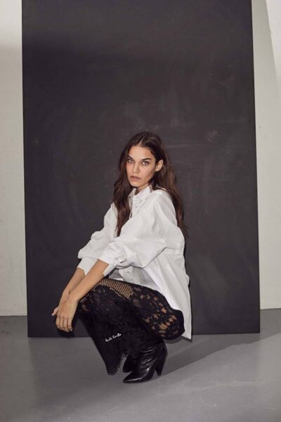 Twist bow shirt white Haute L’Amitie