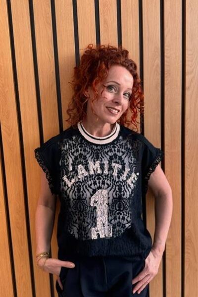 Football lace frill top black Haute L’Amitie