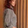 Melvin stripe twist bow shirt mocca Haute L'Amitie - Afbeelding 4