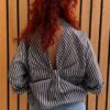 Melvin stripe twist bow shirt mocca Haute L'Amitie - Afbeelding 2