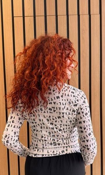 L’Amitie mesh ls o-neck pearl/mocca Haute L’Amitie