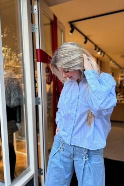 Sophie stripe shirt pale blue Haute L’Amitie