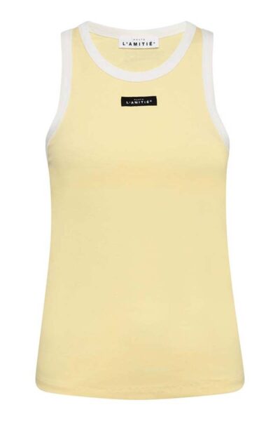 Neckline badge tank pale yellow Haute L’Amitie