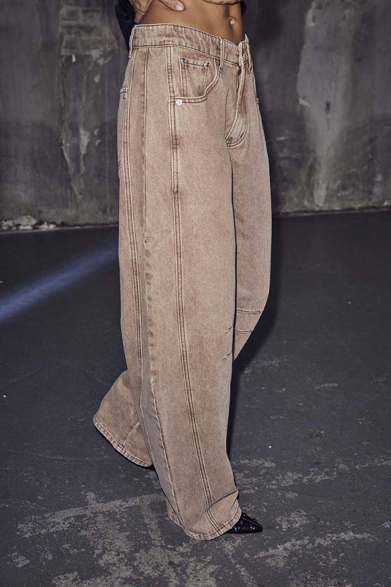 Drew barrel panel tall jeans camel Haute L'Amitie - Afbeelding 2
