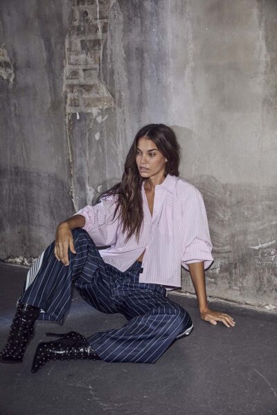 Sophie rose striped shirt iced rose Haute L’Amitie