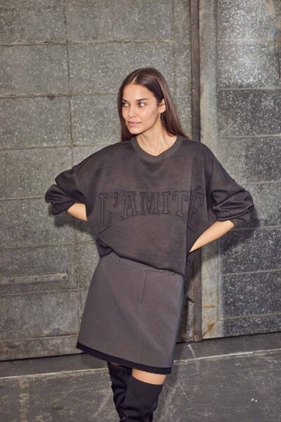 L’Amitie application sweat d-grey Haute L’Amitie