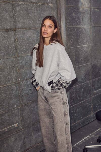Sweat ls shirt mix grey melange Haute L’Amitie