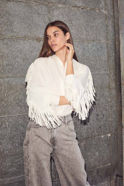 Fringe shirt off white Haute L’Amitie