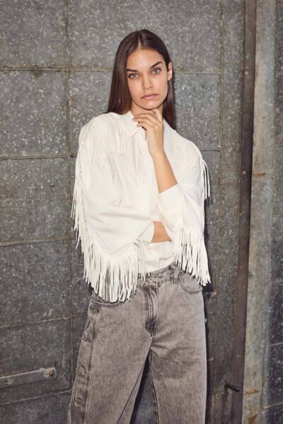 Fringe shirt off white Haute L’Amitie