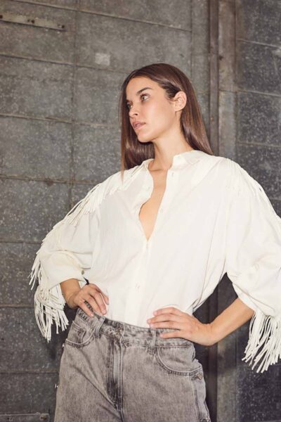 Fringe shirt off white Haute L’Amitie