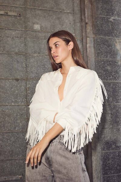 Fringe shirt off white Haute L’Amitie