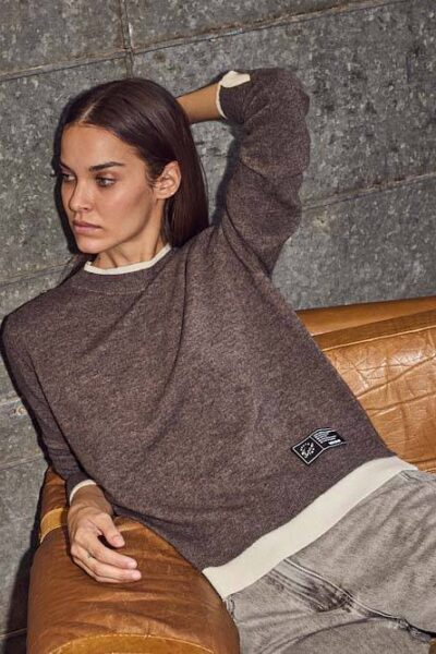 Cash two in one pullover mocca Haute L’Amitie