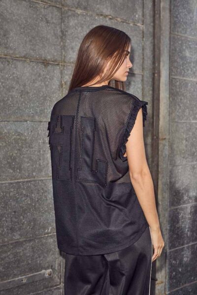 Drift frill sports top black Haute L’Amitie