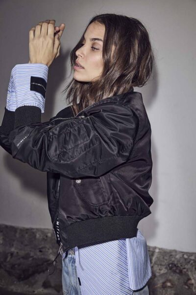 Emma tie stripe shirt pale blue Haute L’Amitie