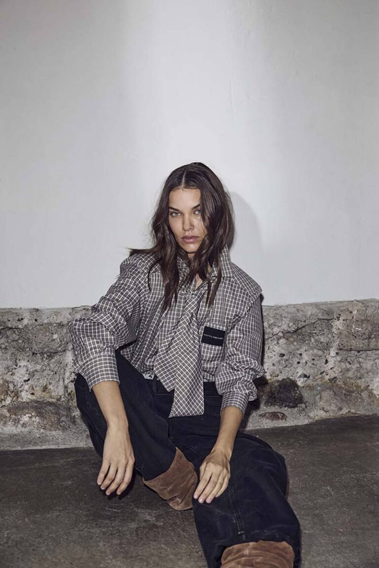Chess tie shirt beige Haute L'Amitie