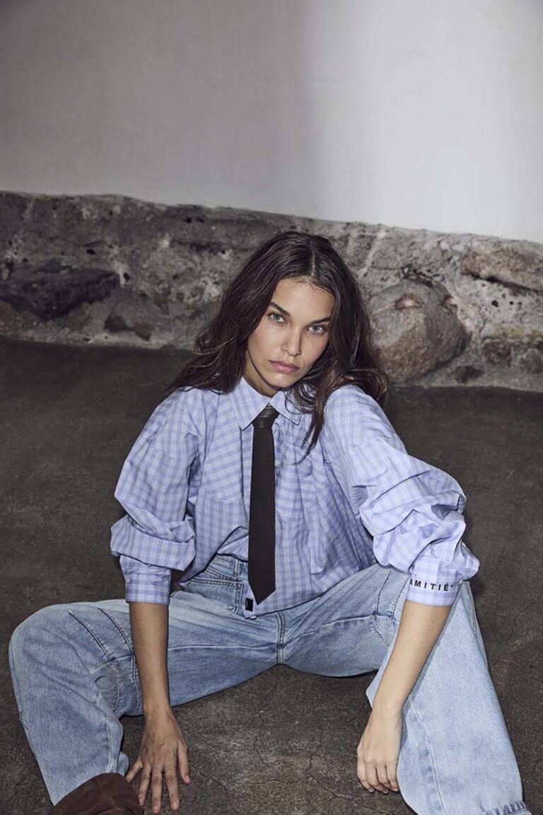 Sophie check shirt pale blue Haute L'Amitie
