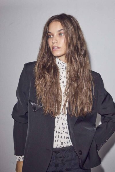 L’Amitie mesh rollneck pearl/mocca Haute L’Amitie