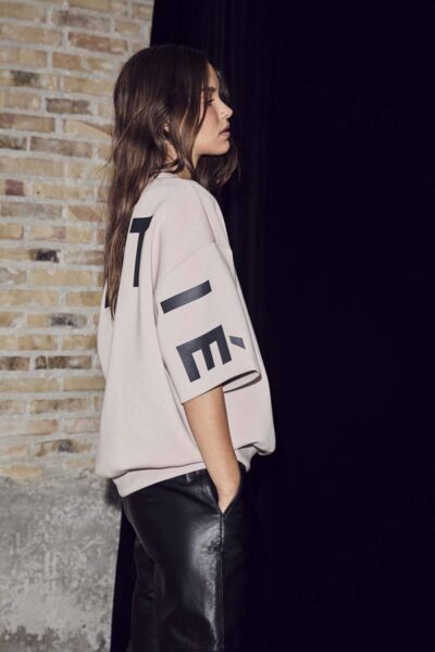 Maxi split sslogo sweat beige Haute L’Amitie