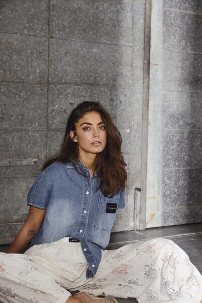 Denim NS logo shirt used denim Haute L’Amitie