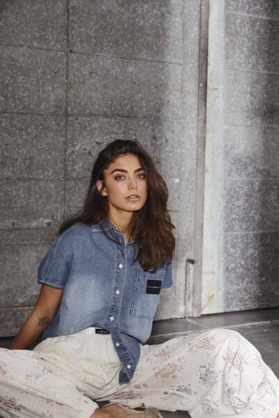 Denim NS logo shirt used denim Haute L’Amitie