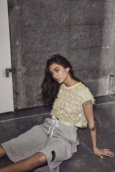 Limone crop top pale yellow Haute L’Amitie
