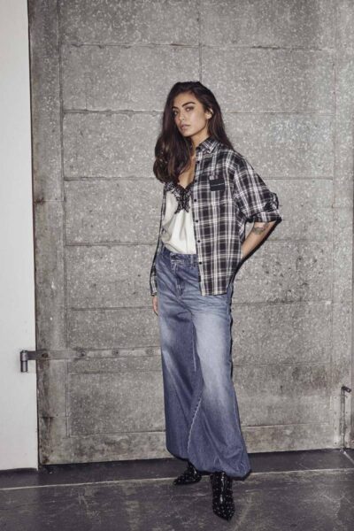 Denim harem tall pant bleached Haute L’Amitie