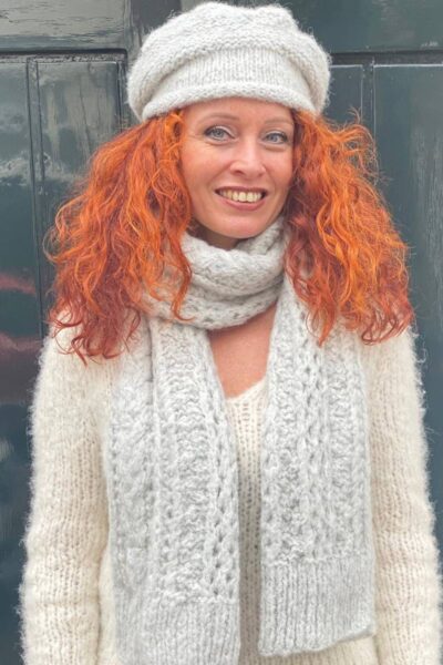 Holly shawl silver Inti handmade knitwear