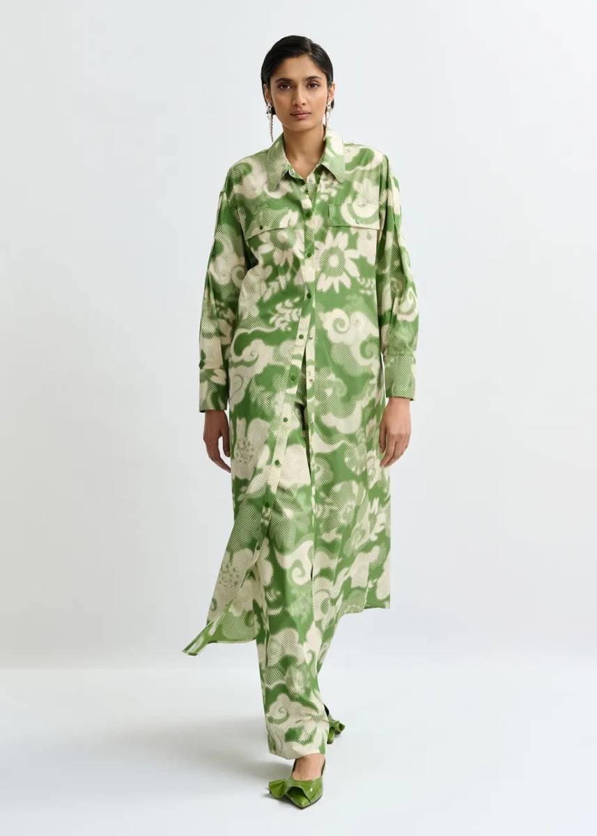 Jaudi shirt dress C4 spirulina green Essentiel - Afbeelding 3