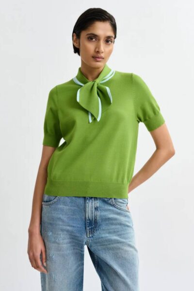 Jonda contrast colour polo C3 spirulina Essentiel