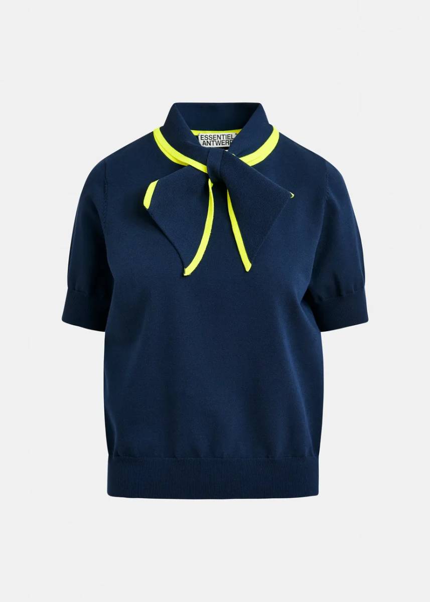 Jonda contrast colour polo C3 navy Essentiel - Afbeelding 4