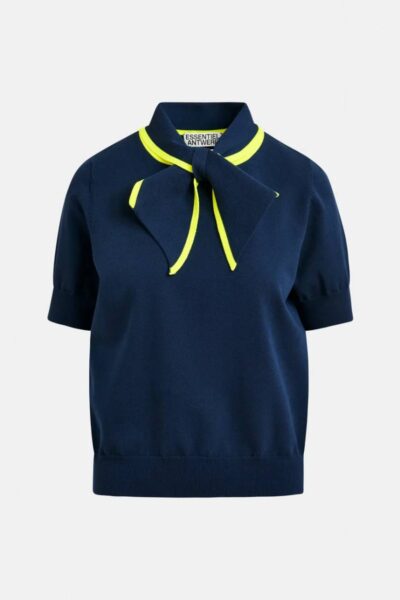 Jonda contrast colour polo C3 navy Essentiel