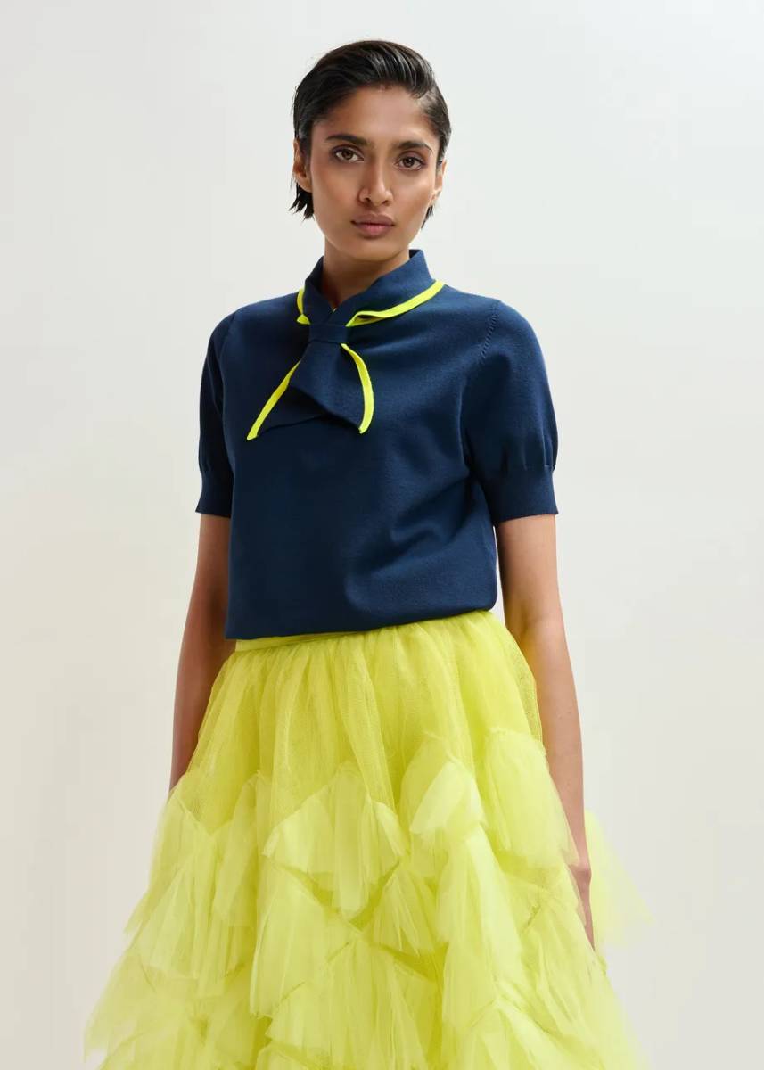 Jonda contrast colour polo C3 navy Essentiel - Afbeelding 2