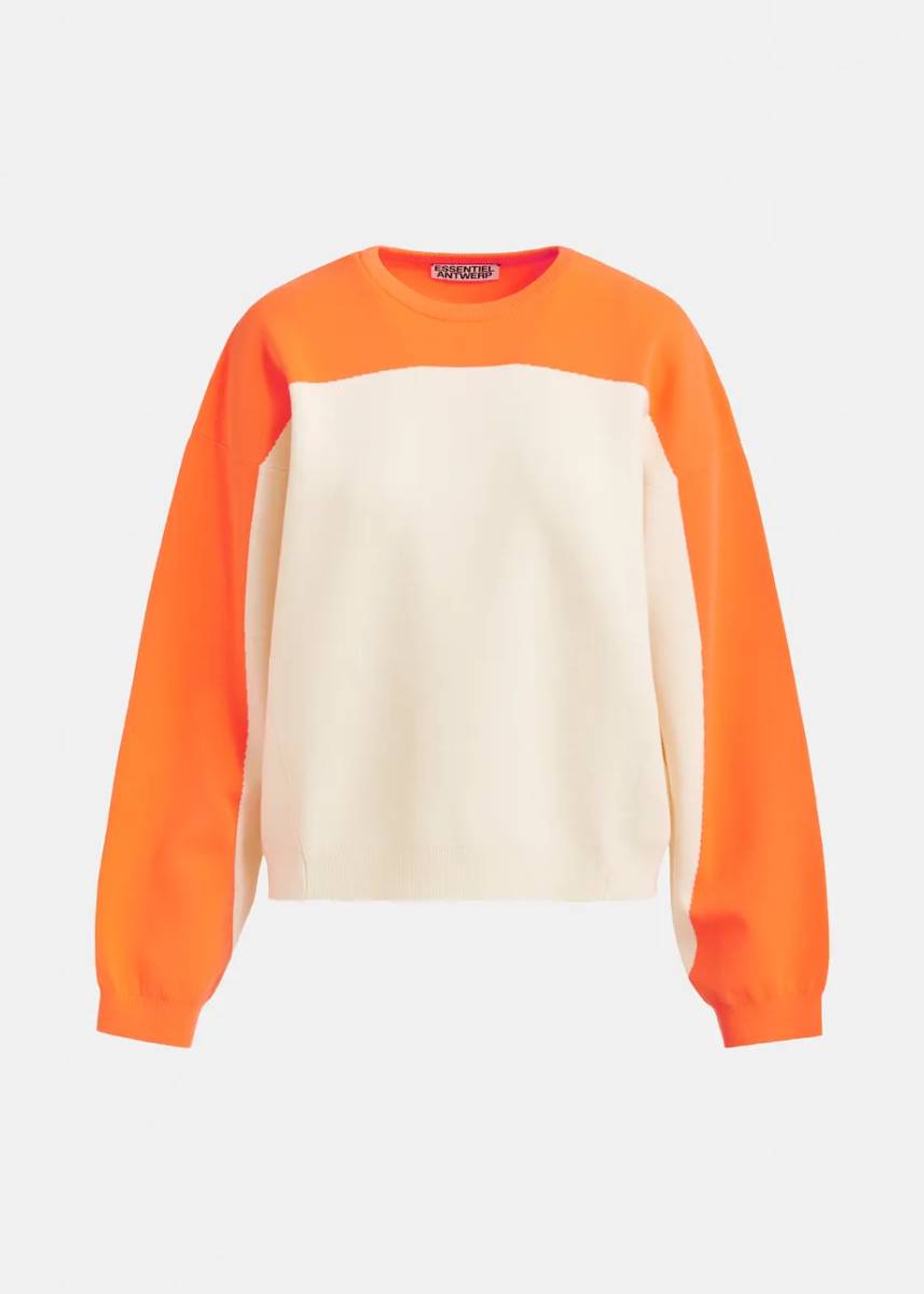 Joto bicolour knit pullover C3 off white Essentiel - Afbeelding 5