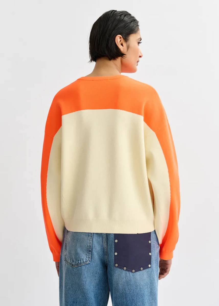 Joto bicolour knit pullover C3 off white Essentiel - Afbeelding 4