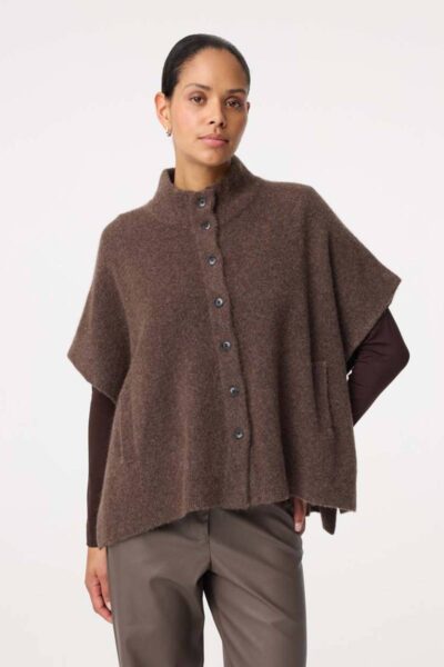 Tove poncho choco Knit-ted