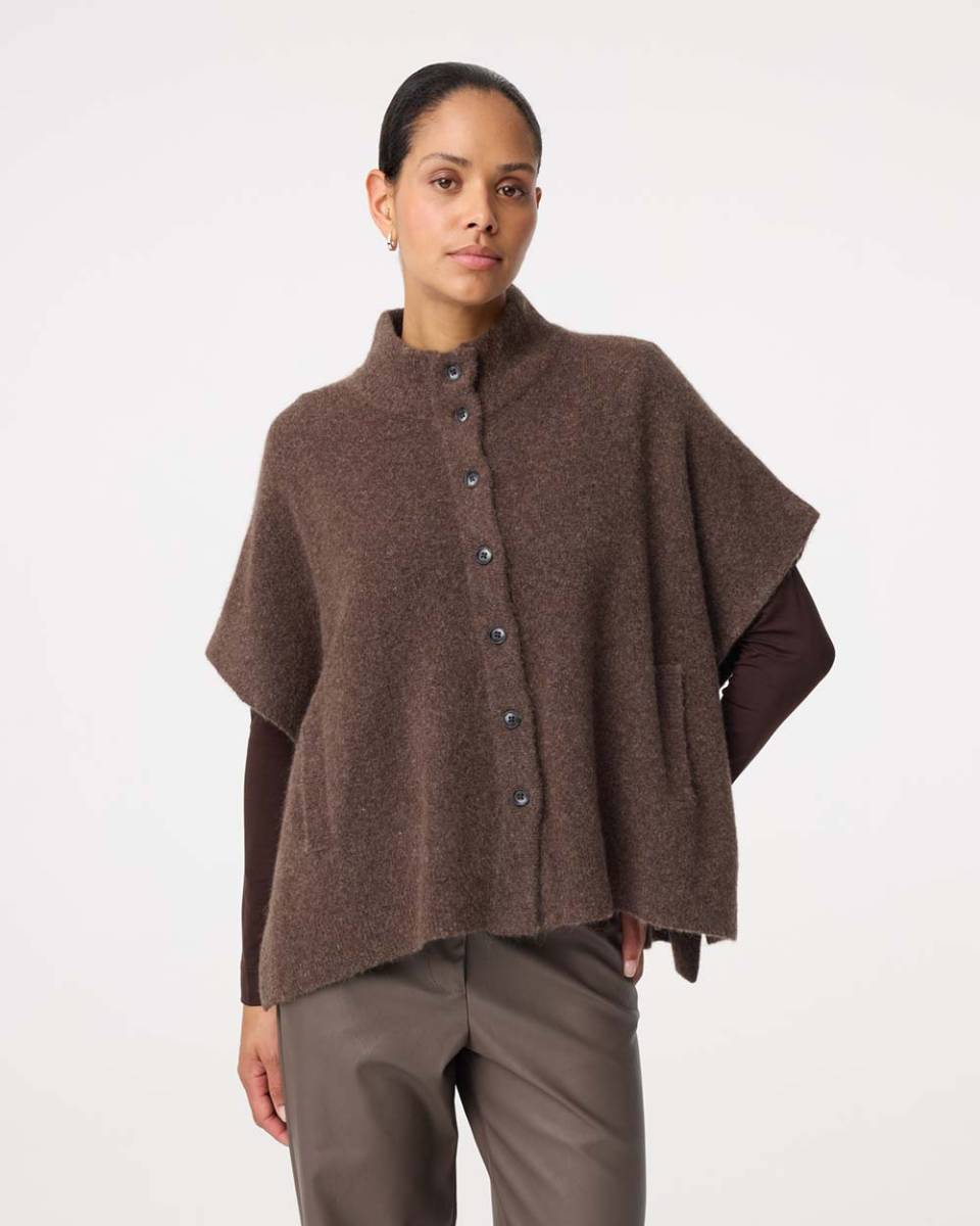 Tove poncho choco Knit-ted