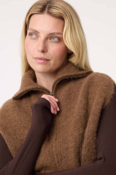 Manny cardigan mid brown Knit-ted