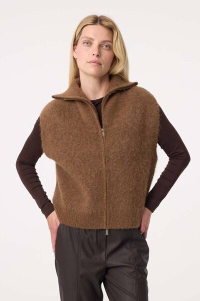 Manny cardigan mid brown Knit-ted