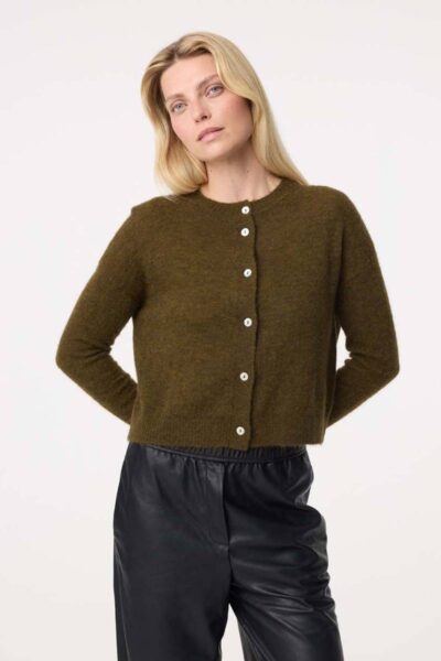 Emile cardigan moss Knit-ted