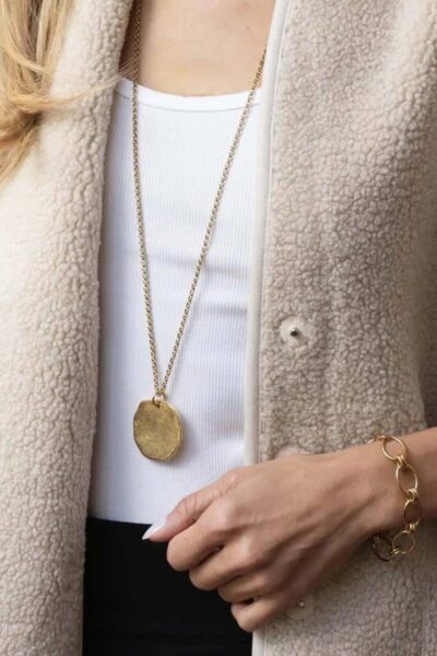 Lange ketting grote vintage hanger Ellen Beekmans